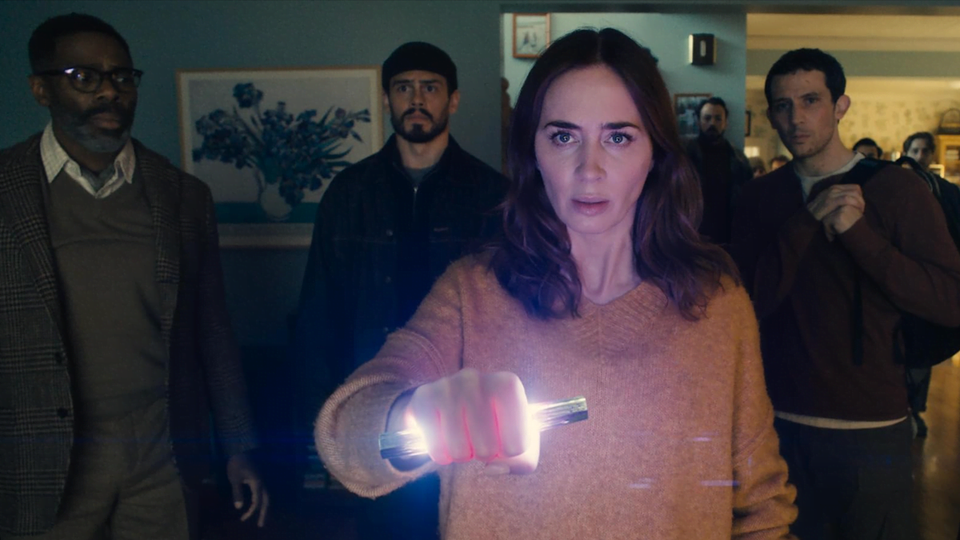 Emily Blunt flanked by Colman Domingo and Josh O'Connor in Disclosure Day